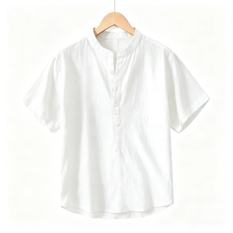 Summer Mens Short Sleeve Shirt - Linen Shirt Breathable review and price