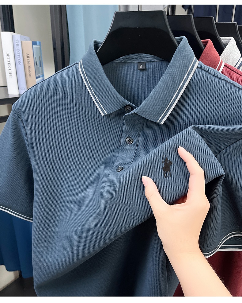 Summer Striped Collar Polo Shi - Polo Shirt Pique review and price