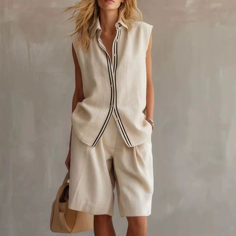 Summer Fashion Solid Linen Ble - Shirt Camp Collar review and price