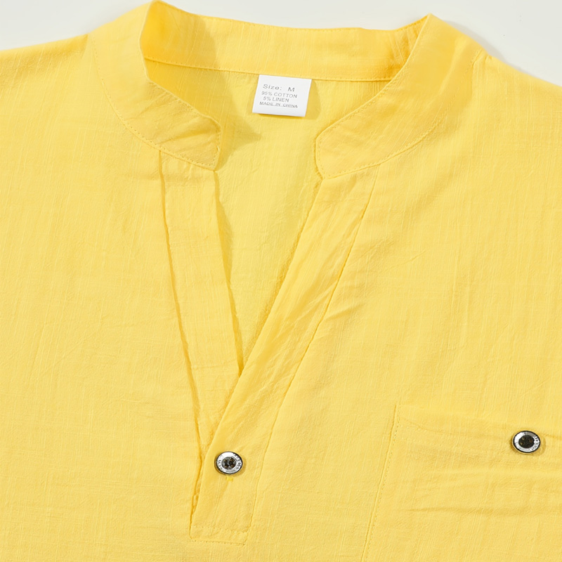 Men's Cotton Linen Henley Shir - Linen Shirt Breathable review and price