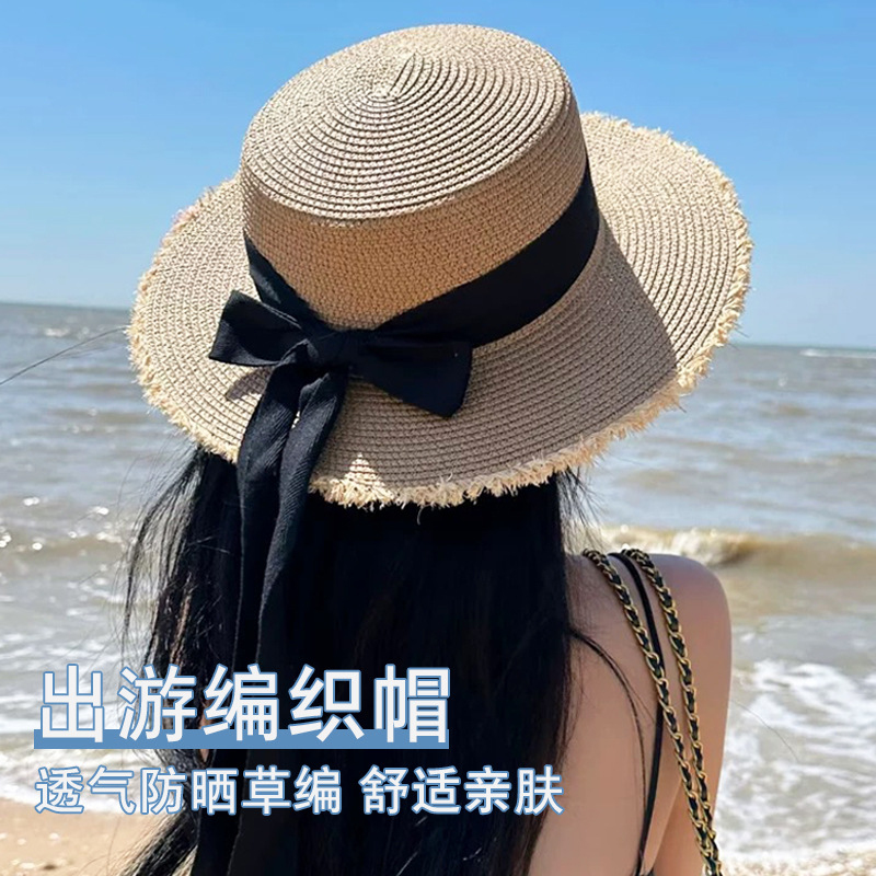Women Straw Sun Hat Bowknot Su - Packable Hat Nylon review and price