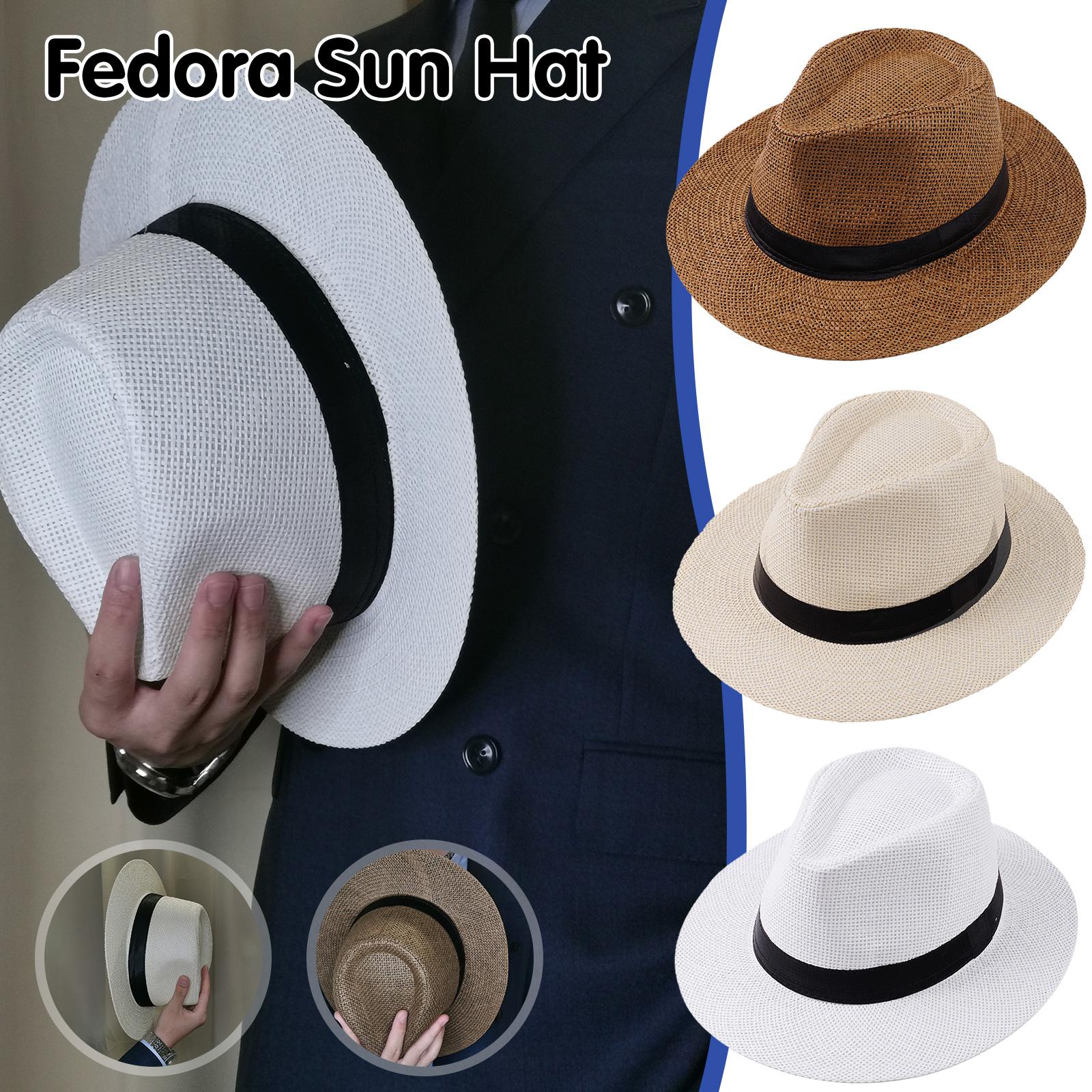 Men Summer Panama Straw Hat Na - Bucket Hat Straw review and price