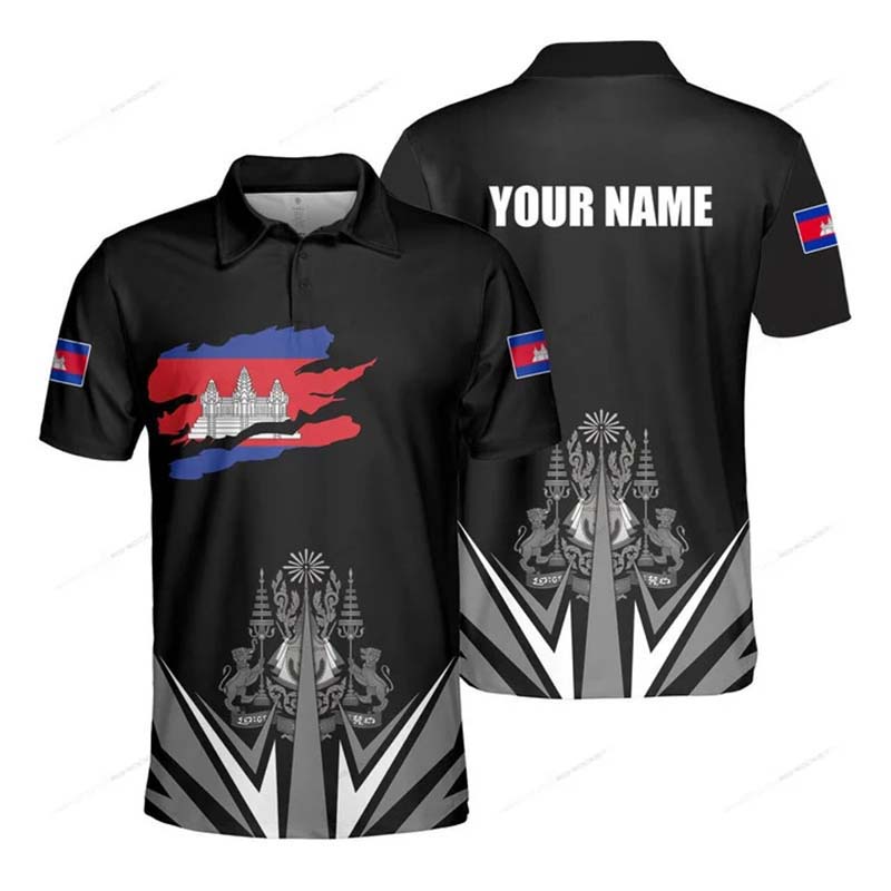 Custom Name Cambodia Flag Grap - Shirt Camp Collar review and price