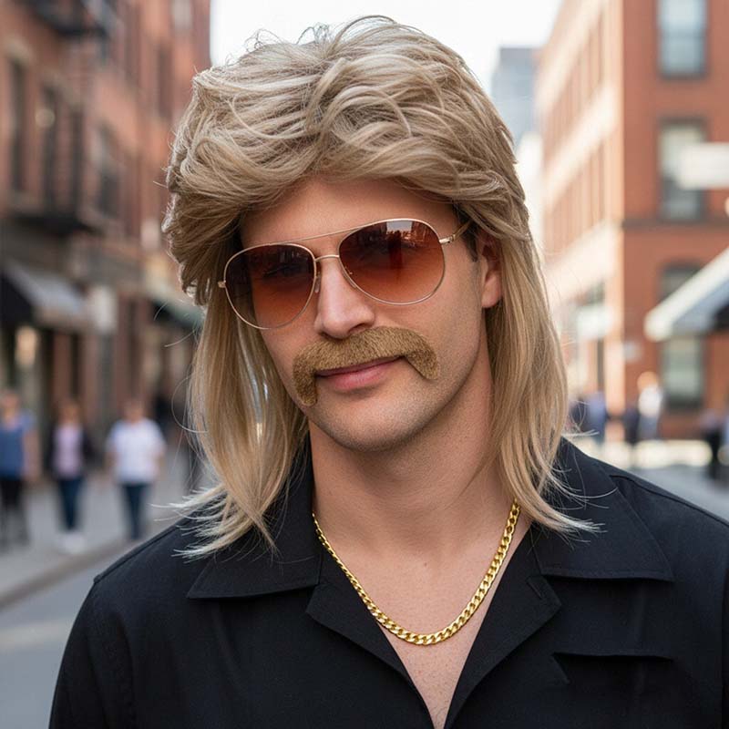 80s Disco Synthetic Wig Set Go - Sunglass Retainer Cord review and price