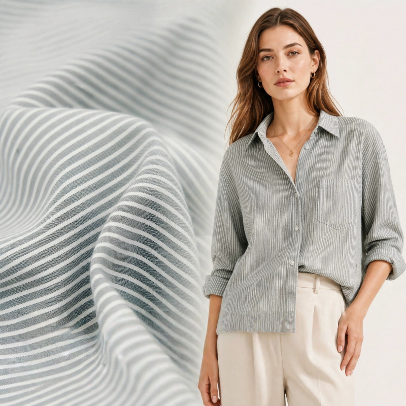 Japanese-style gray-white fine - Linen Shirt Breathable review and price