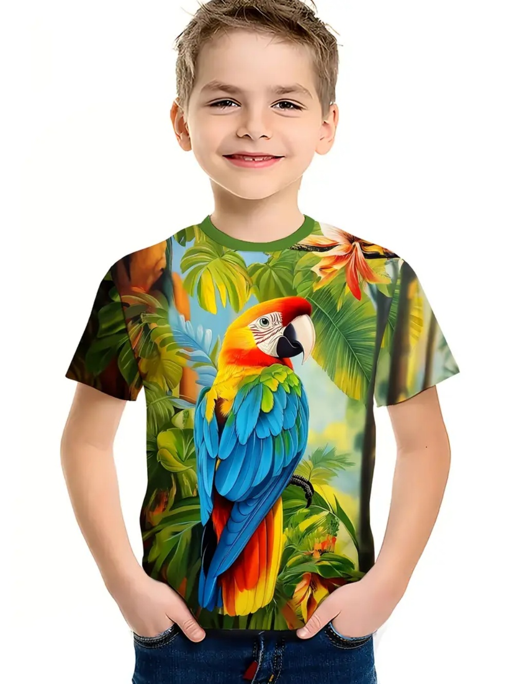 Kids' Tropical Macaw Parrots B - Tee Graphic Print review and price