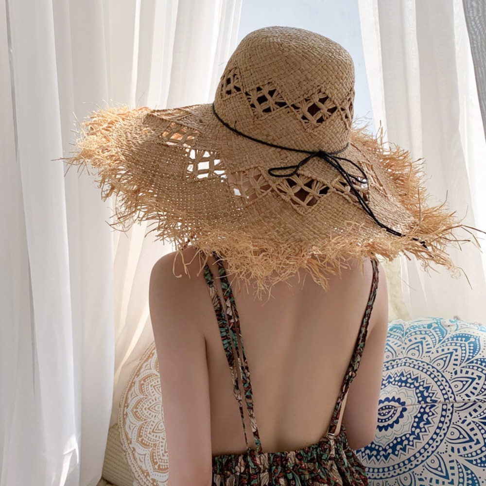 New Large Wide Brim Straw Hat  - Bucket Hat Straw review and price