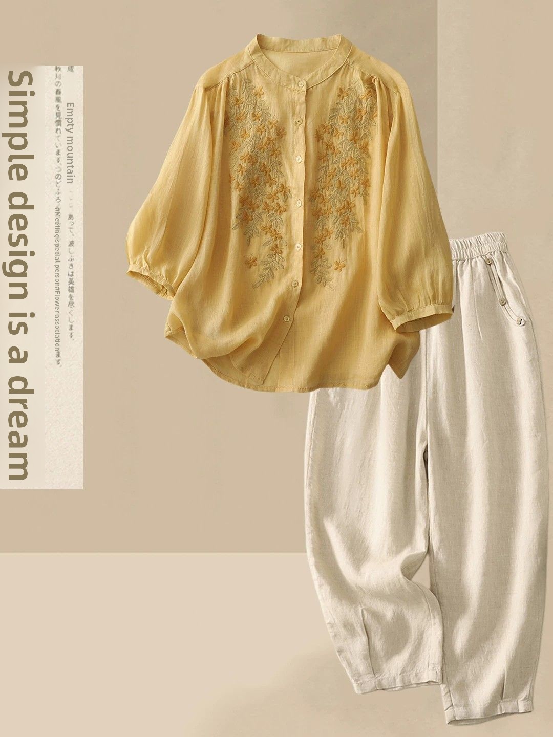 Summer Casual Cotton Linen Set - Linen Shirt Breathable review and price
