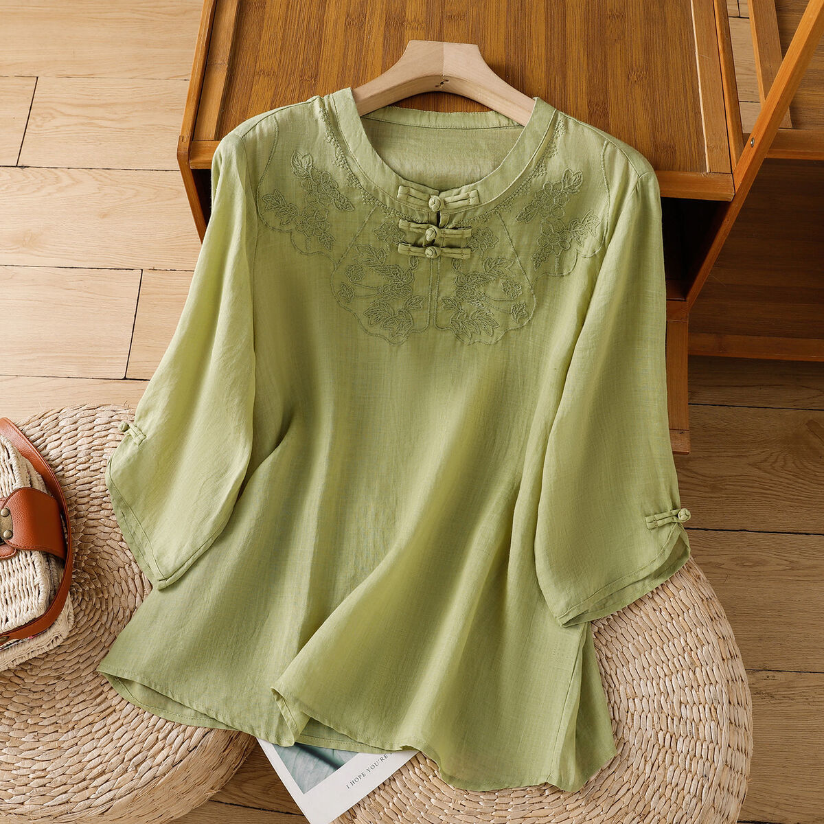 Chinese Style Round Collar But - Shirt Camp Collar review and price