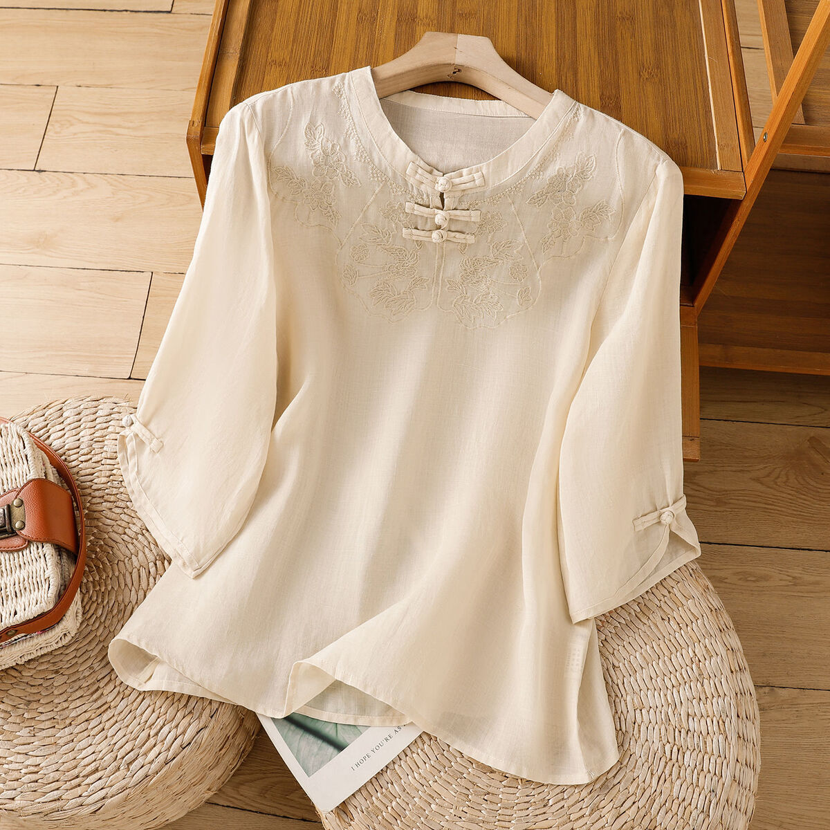 Chinese Style Round Collar But - Shirt Camp Collar review and price