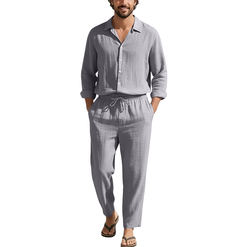 Spring Summer Linen Casual Set - Linen Shirt Breathable review and price